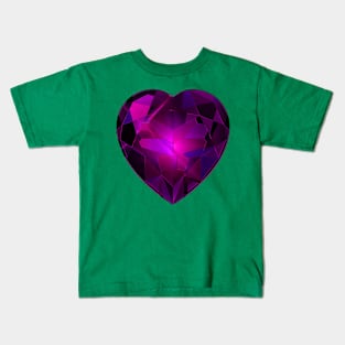 Pink Heart Gemstone Kids T-Shirt